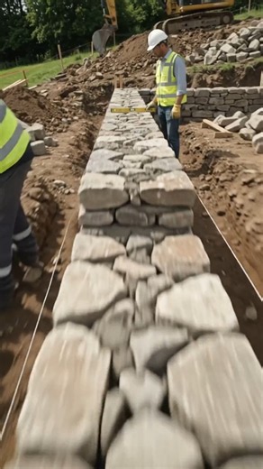 Foundation Stone DIY on a Sloped Site | Step-by-Step Leveling#shorts