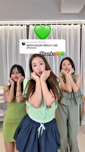 BOTH COLOR I REALLY LIKE ITT!!🧡💚 #shorts #dance #trio