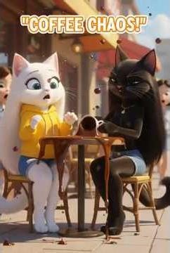 “Coffee + Cats = Trouble! ☕🐾 | The Café Catfight | Kitty Chronicle”