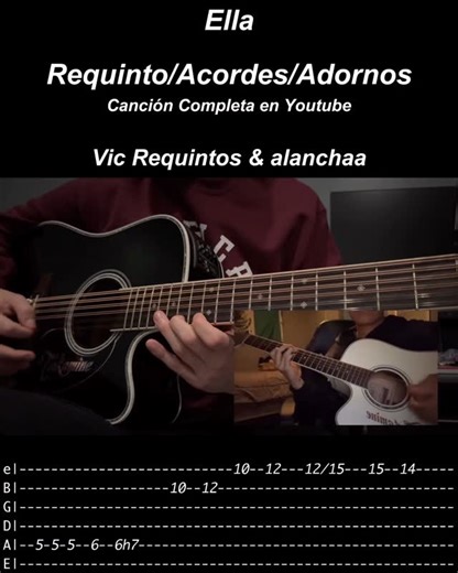 @vic_requintos | Ella - Junior H Tutorial Tabs - Requinto / Acordes / Adornos #requinto #guitar #guitarra #regionalmexicano #corridos #corridostumbados... | Instagram