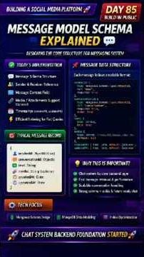 Day 85: Message Model Schema Explained 💬 | Chat System Backend | Vibeshared