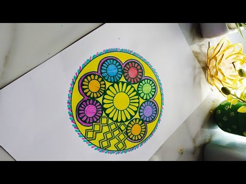 Colorful Mandala Drawing Tutorial