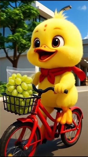 Duckling Celebrates with Grapes