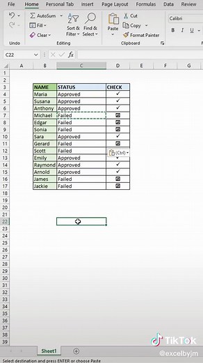 Crear una lista de verificación en Excel fácil