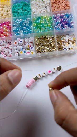 DIY Alphabet Beads Bracelet ❤️ | DIY LOVE Word Bracelet #Tutorial #bracelet #shorts #diy #craft