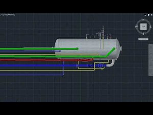 Offshore GOSP Plant. Flare Knockout Drum. Piping Layout.