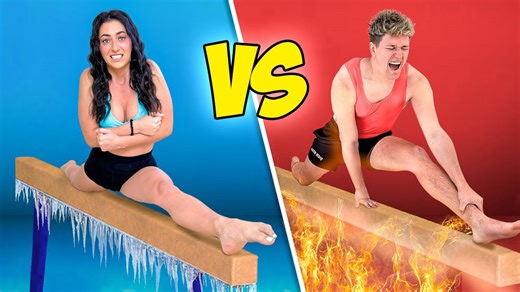Hot vs cold challenge in intense gymnastics
