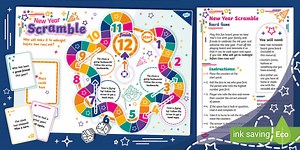 New Year Scramble Board Game (Ages 5 - 7)