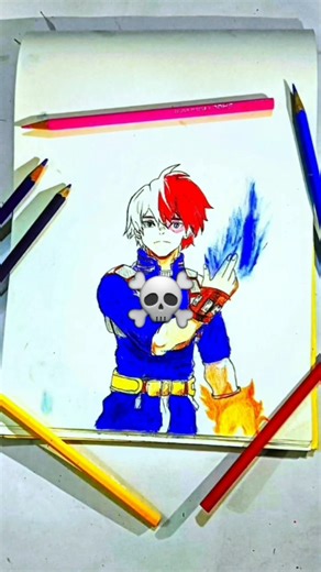 Todoroki drawing #anime #shorts #drawing #trending
