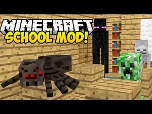 Minecraft Mods: MINECRAFT SCHOOL MOD! (MONSTER SCHOOL, TEXTBOOKS, & MORE) (Minecraft Mod Showcase)