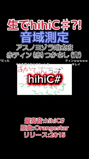 アスノヨゾラ哨戒班の音域測定結果
