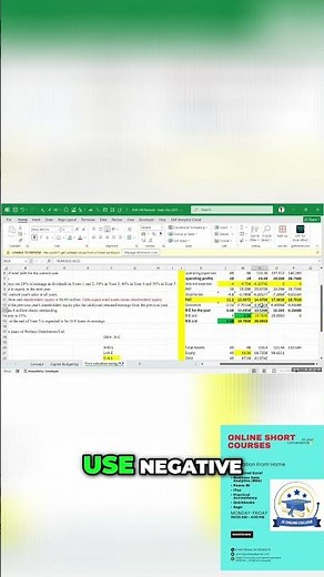 Excel Sign Mistakes: Avoid Losing Marks! Calculation Tips! #shorts