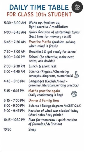 Best Daily Time Table for Class 10 Students 📘 | Study Routine for Success