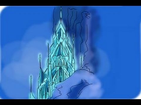 How to draw Elsas Ice Palace, Ice Castle