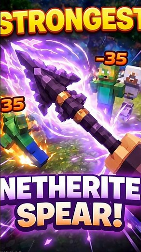 Strongest Netherite Spear in Minecraft! 😱