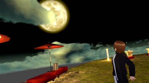 【VR VLOG】月の島に行って月見をした日 #vrchat #ワールド紹介