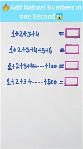 ⚡💯 Add Natural Numbers in SECONDS! #maths #mathstricks #subscribe #mathematics #mathshorts #viral