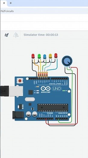 Arduino Potentiometer Control LED 🔥 | Tinkercad Project