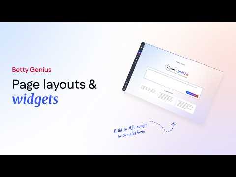 Page layouts and widgets - Betty Genius
