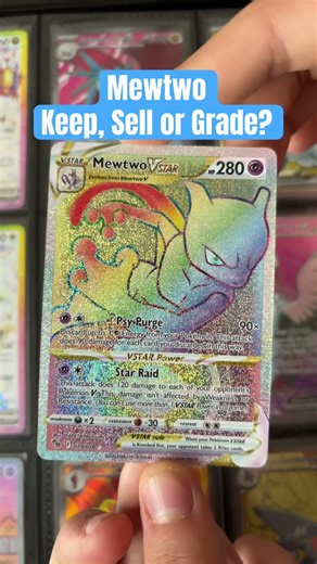 Keep, sell or grade? Our Mewtwo rainbow pokemon card from the #pokemongo set. #pokemonchannel