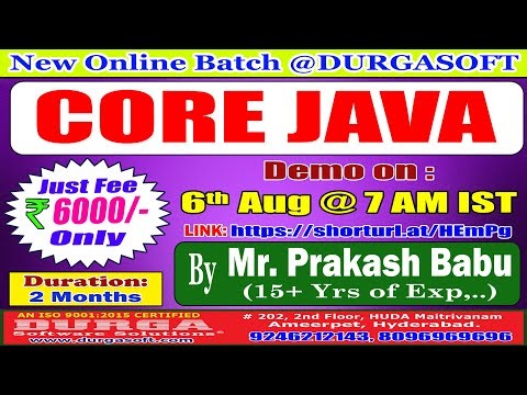 CORE JAVA Online Training @ DURGASOFT