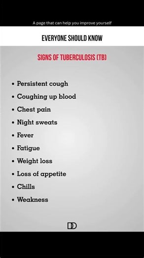 ⚠️ Early Signs of Tuberculosis (TB) You Must Never Ignore!