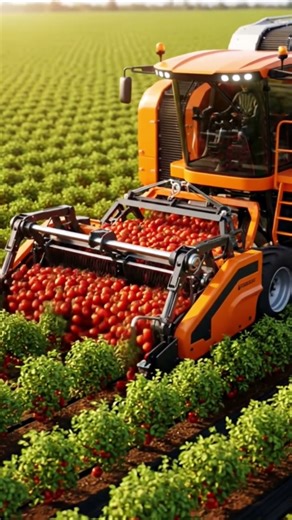 🍅 Next-Gen Tomato Harvesting by Smart Harvester | Modern Farming Technology 🚜🌱 #smartagriculture
