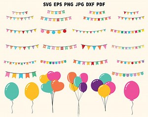 Bunting Birthday SVG PNG | Bunting Banner SVG | Birthday Party Svg | Happy Birthday Svg | Party Decoration | Flag Svg | Banner Clipart Png - Etsy