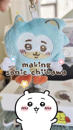 wholeotterlove on Instagram: "watch me make a sonic the hedgehog chiikawa keychain! I've made bigger versions of these guys but I wanted to make something to carry around on my tote bag 🥰 who should I make next? #sonicthehedgehog #chiikawa #handmade #sonic #makingof"