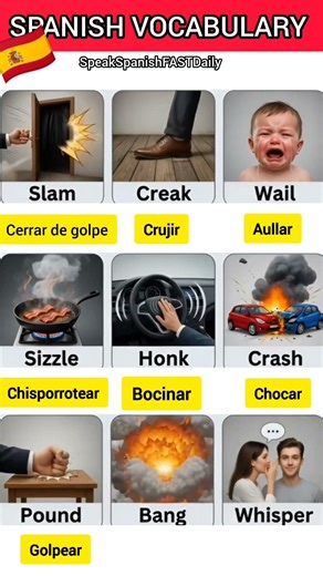 Learn Spanish FAST 🇪🇸 Sounds and Noises in 20 Seconds! #SpanishShorts
