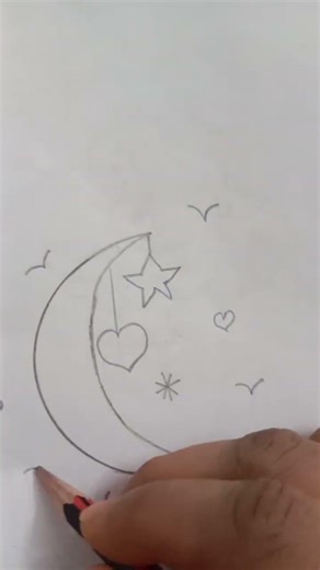 How to draw a night moon drawing # step by step very easy pencil sketch drawing # art # sketch