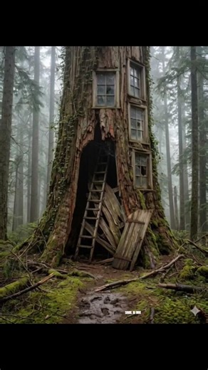 This giant tree was empty…Now it’s a hidden treehouse! 🌲✨The ending is unbelievable.