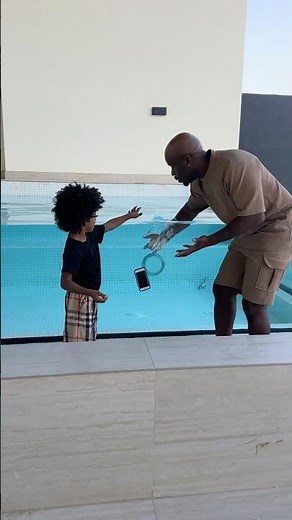 Kid Drops Dad Phone In The Swimming Pool #shorts