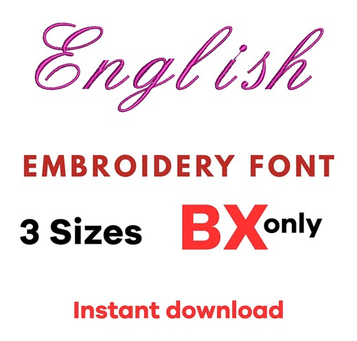 English Script Embroidery Font | BX Only | 3 Sizes | Instant Download | Machine Embroidery Alphabet | Monogram Font for Embrilliance - Etsy