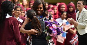 Michelle Obama was welcomed for tea at Kensington Palace to discuss #LetGirlsLearn