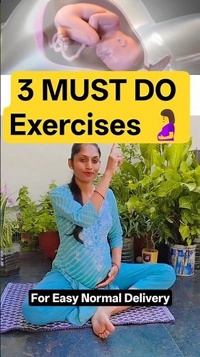 Yoga Exercises for All Pregnant Women 🤰 | 3 Best Exercises for Easy Normal Delivery #shorts