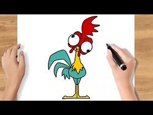 How to Draw HeiHei Easy Disney Chicken Moana Cartoon
