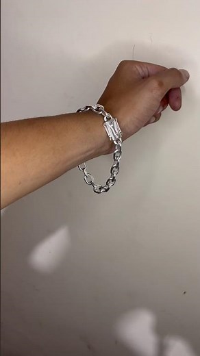 Fabricação de pulseira elo cartier facetada na prata 950 10mm