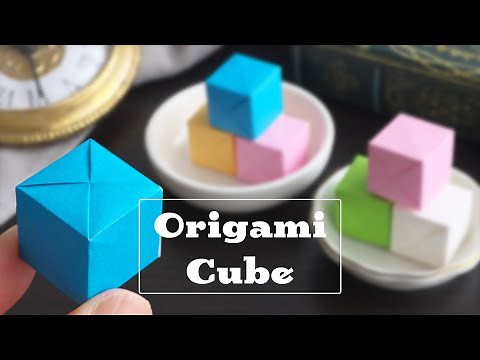 折り紙で作る立方体の折り方・作り方（フジモトキューブ） - DIY How to Make Origami Paper Cube (Fujimoto cube) / Tutorial