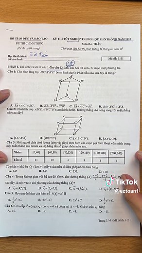 Đề ôn Toán 12 cho 2k8 — Ôn thi tốt nghiệp THPT 2026 (EZ Toán)