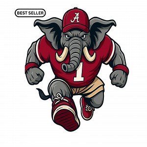 Crimson Tide Elephant Mascot – Alabama Football Inspired Logo PNG | Roll Tide Sports Team Design - Etsy