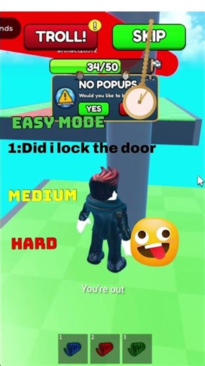 THE PRESSURE HITS YOU IMMEDIATELY #roblox #challenge #shorts