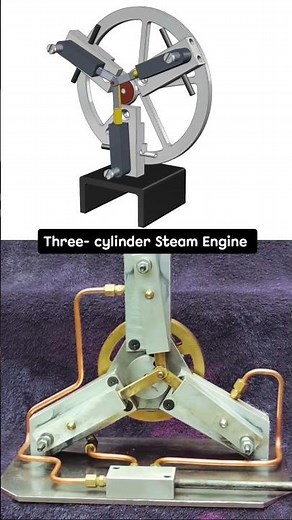 Three - cylinder Steam Engine #engineering #steam #engine