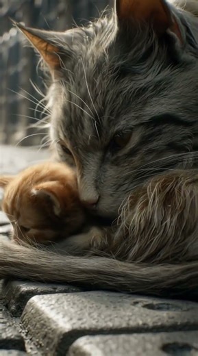 Sad AI Cat Video Sick Mom Cat & Crying Kitten Ignored by People Realistic #AIcatvideo #cat #shorts