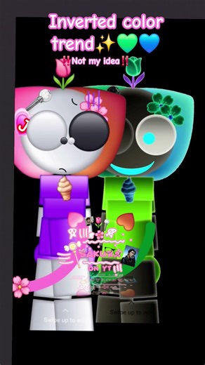 Inverted color trend✨💙💚||•‼️Not my idea‼️•|| #emojicat #invertedcolortrend #emojicattrend #gorviral