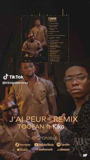 Quels sont les singles du nouvel Album STAMINA de TOOFAN @toofanofficiel que vous écoutez le plus ? Est-ce que J'AI PEUR REMIX de TOOFAN feat KIKO @kikogoldenboy vous fait autant d'effet à chaque écoute ? 🤩... Et si la vidéo de cette collaboration était la prochaine de ces talentueux artistes ? Ou bien @binetouwerewere ? 😁 | TogoZik