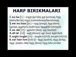 Ingliz tili harflarning va harf birikmalarining o'qilishi