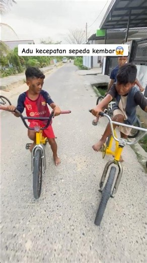 Twin bike speed challenge😱#minivlog #bolang #adventure #villagekidslife #survival #playing