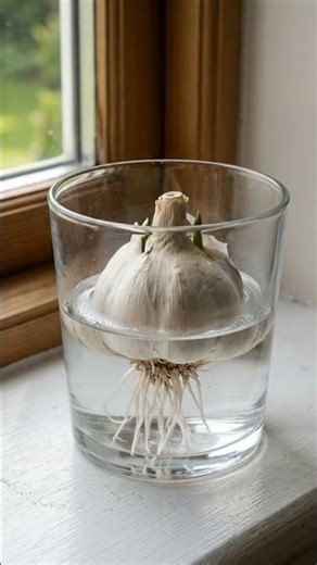 Infinite Garlic Greens Hack 🌱 (Windowsill Magic!) #Shorts