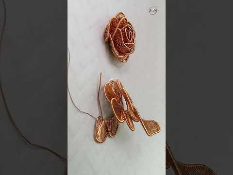 Beautiful Rose Flower Jewelry - DIY Jewelry with wire #shortsvideo #diy #wireworks